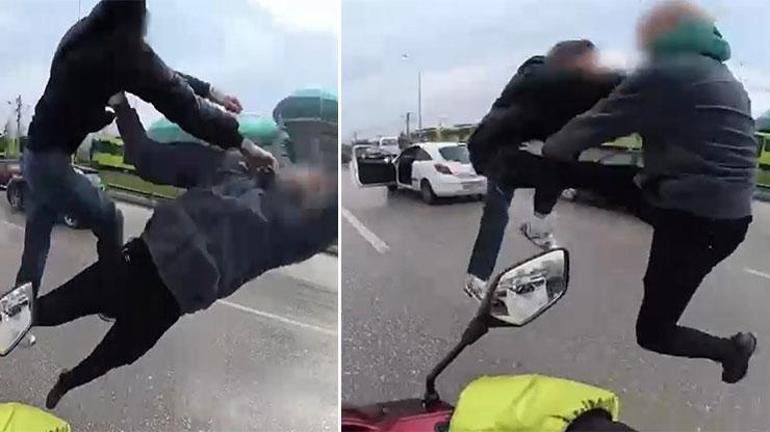 Görüntüler Bursadan Tekme ve yumruklar havada uçuştu