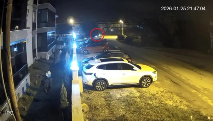 Bursa'da zeytin ağacına çarpan otomobilin sürücüsü yaralandı; kaza anı kamerada
