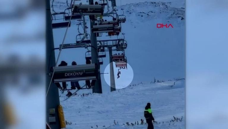 Metrelerce yüksekte asılı kaldı!