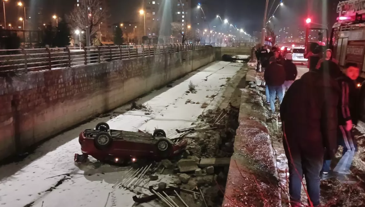 Kayseri'de otomobil boş sulama kanalına düştü: 1 yaralı