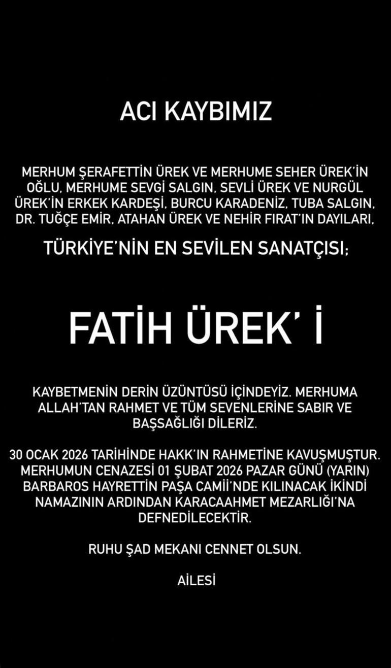 FATİH ÜREK CENAZE PROGRAMI: Fatih Ürekin Cenazesi Nereden Kaldırılacak, Saat Kaçta Fatih Ürek Nereye Defnedilecek