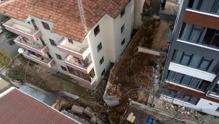 Ankara’da istinat duvarı çöktü, beş apartman tahliye edildi