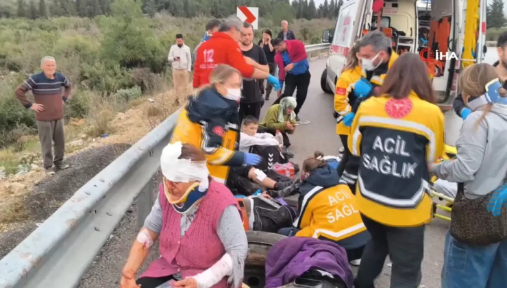 Antalya’da yolcu otobüsü devrildi