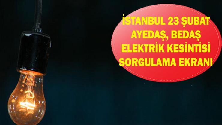İSTANBUL ELEKTRİK KESİNTİSİ 23 ŞUBAT: AYEDAŞ, BEDAŞ elektrik kesintisi sorgulama ekranı