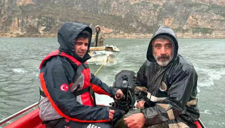 Siirt'te baraj gölünde mahsur kalan iki kişi kurtarıldı