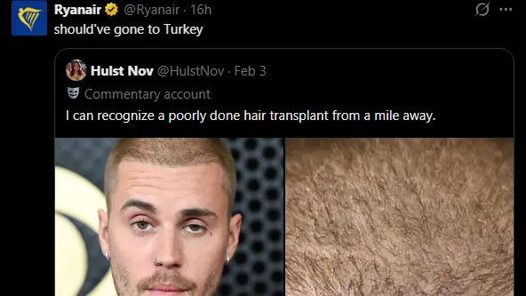 Ryanair’den Justin Bieber’ın saçlarına yorum. "Türkiye’ye gitmeliydi"