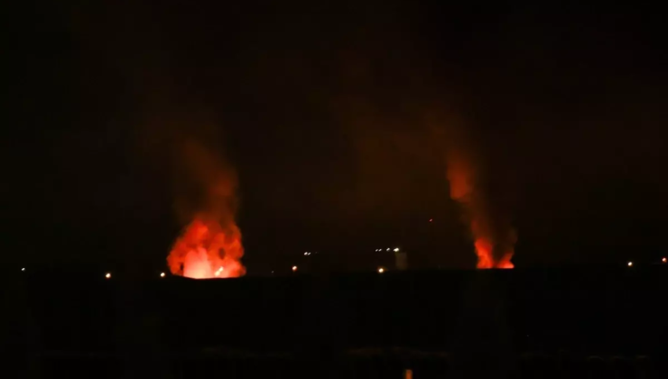 İHA ile hedef alınan Erbil Havalimanı'nda patlama sonrası yangın meydana geldi