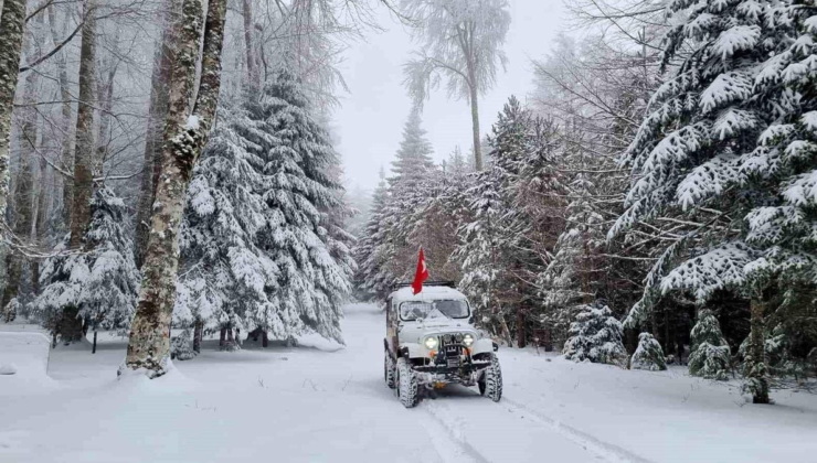 Kazdağları beyaz örtüsüne büründü