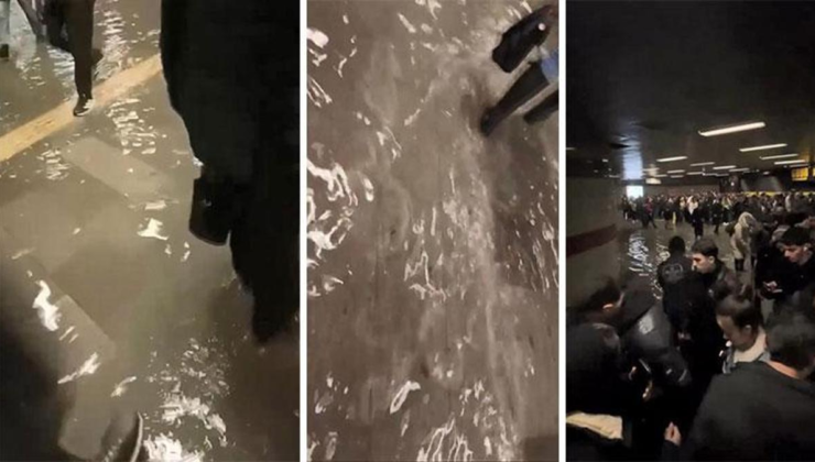 Mecidiyeköy metro alt geçidini su bastı!