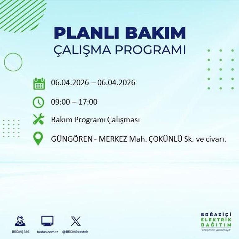 İSTANBUL’DA 8 SAATLİK ELEKTRİK KESİNTİSİ 6 Nisan Hangi İlçelerde Elektrik Yok BEDAŞ ve AYEDAŞ Duyurdu