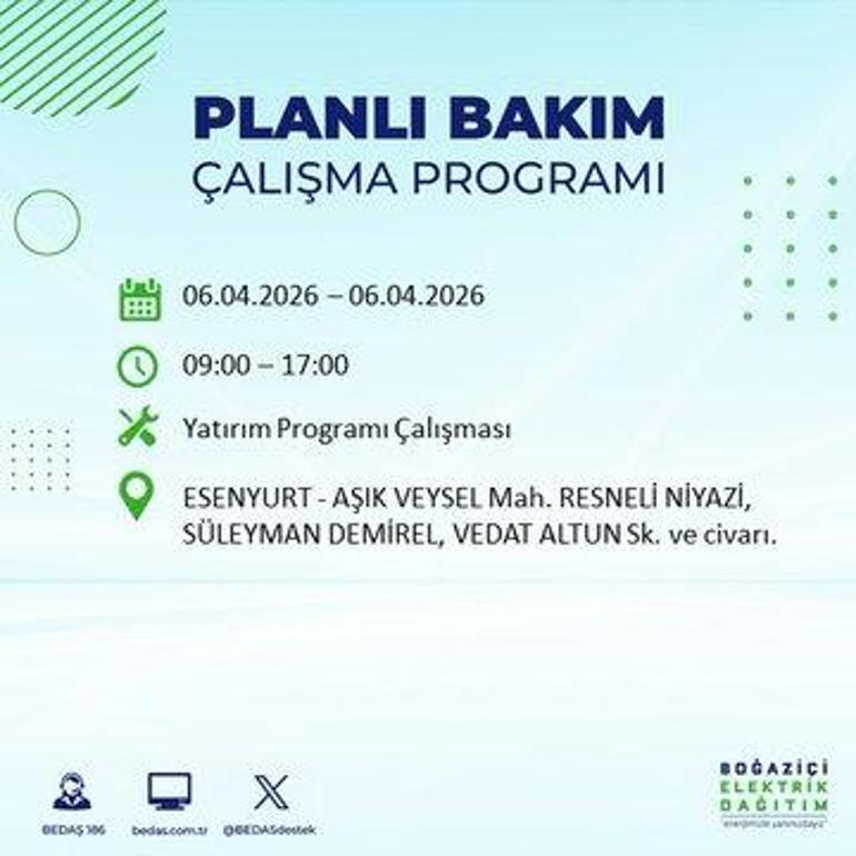 İSTANBUL’DA 8 SAATLİK ELEKTRİK KESİNTİSİ 6 Nisan Hangi İlçelerde Elektrik Yok BEDAŞ ve AYEDAŞ Duyurdu