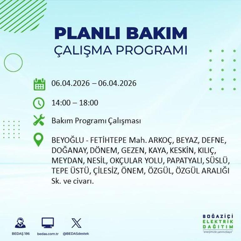İSTANBUL’DA 8 SAATLİK ELEKTRİK KESİNTİSİ 6 Nisan Hangi İlçelerde Elektrik Yok BEDAŞ ve AYEDAŞ Duyurdu