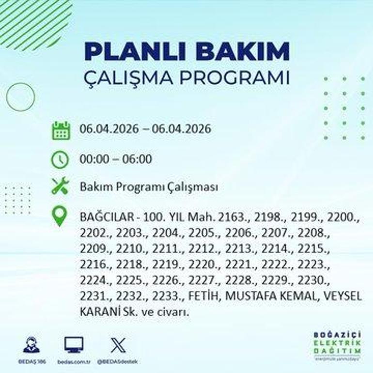 İSTANBUL’DA 8 SAATLİK ELEKTRİK KESİNTİSİ 6 Nisan Hangi İlçelerde Elektrik Yok BEDAŞ ve AYEDAŞ Duyurdu
