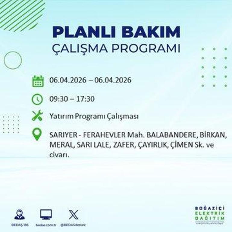 İSTANBUL’DA 8 SAATLİK ELEKTRİK KESİNTİSİ 6 Nisan Hangi İlçelerde Elektrik Yok BEDAŞ ve AYEDAŞ Duyurdu