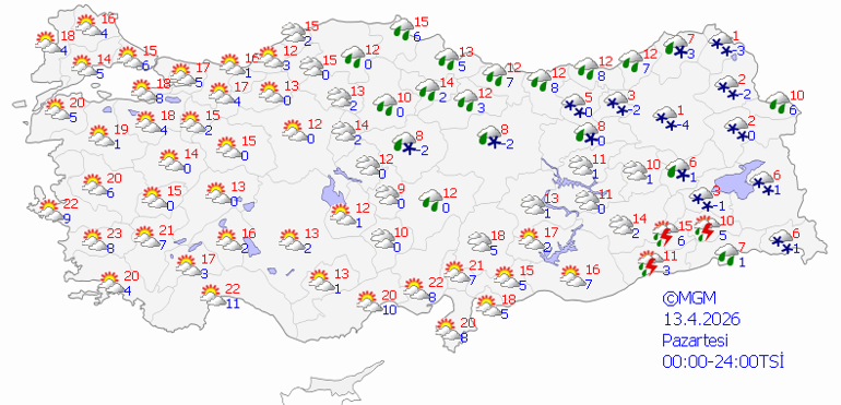 13 NİSAN HAVA DURUMU: Yarın Hava Nasıl Olacak Kar , Yağmur Var Mı MGM İl İl Hava Tahmin Raporu İstanbul, Yalova, Ankara, İzmir, Bursa, Antalya...