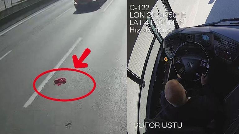 Yerdeki bayrağı görünce durdu: Şoförden alkışlanacak davranış