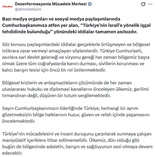 İnfial yaratan İsrail iddiası! Cumhurbaşkanlığından açıklama var