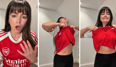 Manchester City'e kaybeden Arsenal taraftarı bir kadın sinir krizi geçirdi