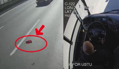 Yerdeki bayrağı görünce durdu: Şoförden alkışlanacak davranış