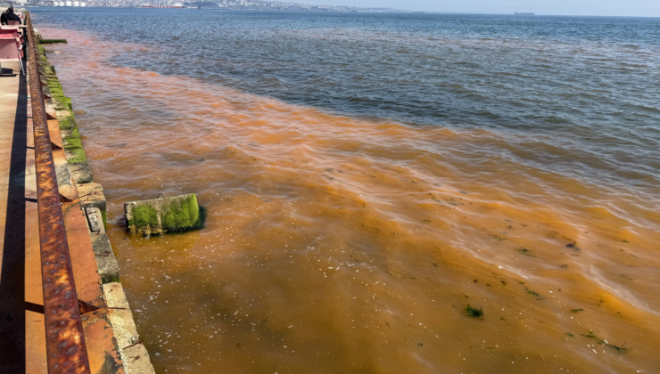 Tekirdağ’da şaşırtan görüntü: Deniz turuncuya döndü