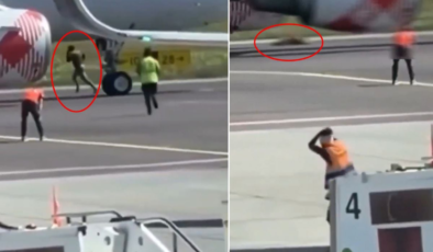 Havalimanında dehşet! Uçağın motoruna koşan adam feci şekilde can verdi