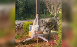 İsrail askerleri Hz. İsa heykelini de balyozla parçaladı