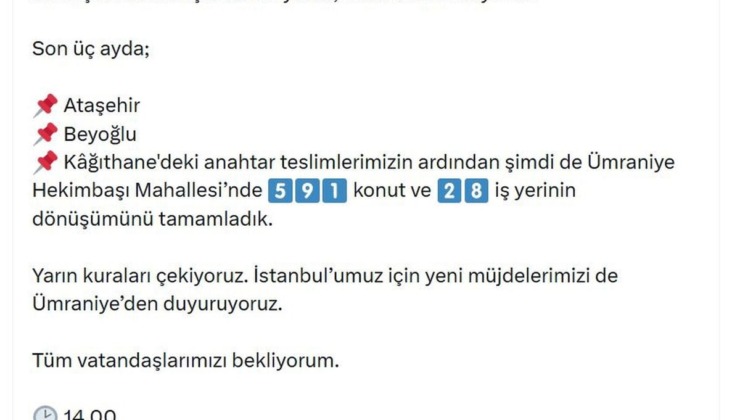 Bakan Kurum: Ümraniye'de 591 konut ve 28 iş yerinin dönüşümünü tamamladık