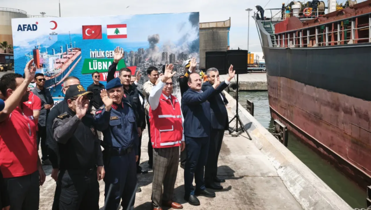 Lübnan’a gidecek. Yardım gemisi Mersin’den yola çıktı