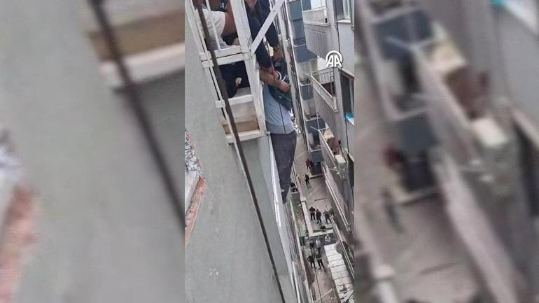 ŞANLIURFADA CAN PAZARI Balkonda asılı kaldı: İşte o anlar...