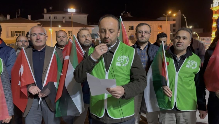Yozgat'ta İsrail ordusunun Küresel Sumud Filosu'na saldırısına tepki gösterildi