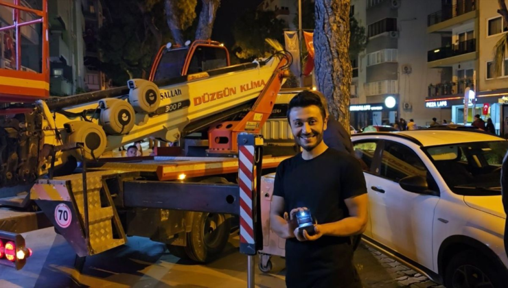 Aydın'da vinçle evlilik teklifi
