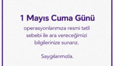 Hepsijet 1 Mayıs’ta çalışıyor mu?