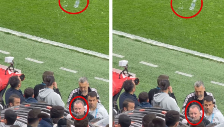 Beşiktaş taraftarı Sergen Yalçın'a su şişesi fırlattı