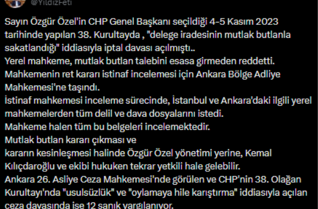 MHP'li Feti Yıldız'dan 'mutlak butlan' açıklaması: Kılıçdaroğlu ve ekibi hukuken tekrar yetkili hale gelebilir