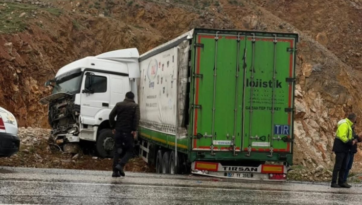Malatya'da yoldan çıkan tırın sürücüsü yaralandı